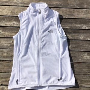 North Face white fleece vest